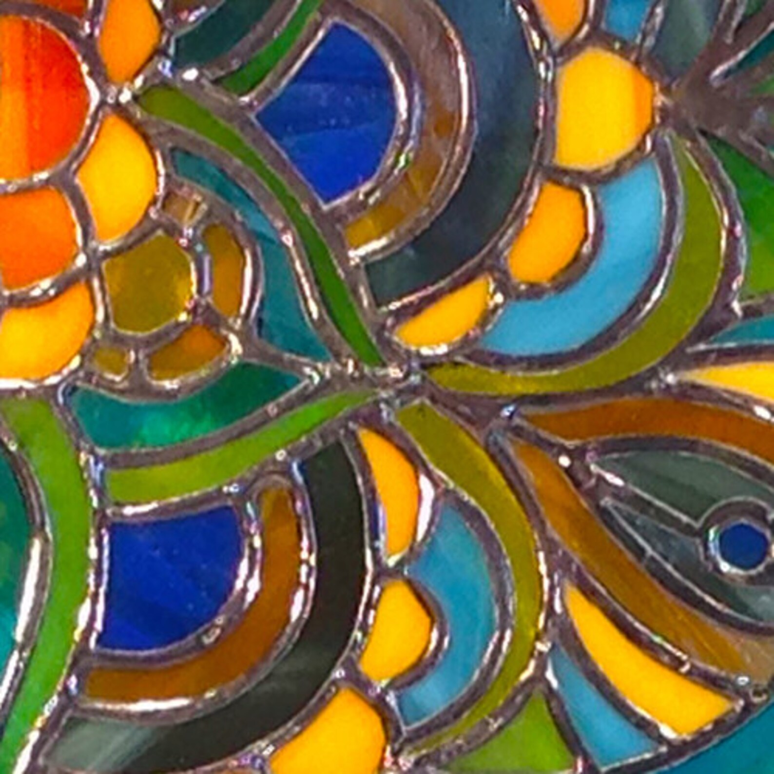 Zen Stained Glass Panel 12x12 | Etsy