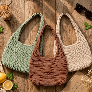 Easy Summer Crochet Tote Pattern , DIY Handmade Bag Pattern, Simple Crochet Tote Bag Pattern