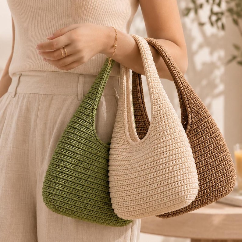 Modèle de sac fourre-tout au crochet d'été facile avec tutoriel vidéo, modèle de sac fourre-tout au crochet simple, modèle de sac au crochet image 7