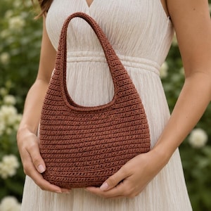 Easy Shoulder Crochet Bag Pattern with Video Tutorial, DIY Tote Pattern, Simple Crochet Bag Pattern, Crochet Patterns for Begginner