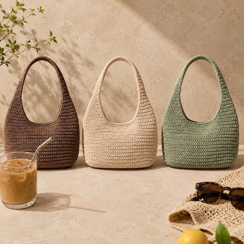 Modèle de sac fourre-tout au crochet d'été facile avec tutoriel vidéo, modèle de sac fourre-tout au crochet simple, modèle de sac au crochet image 6