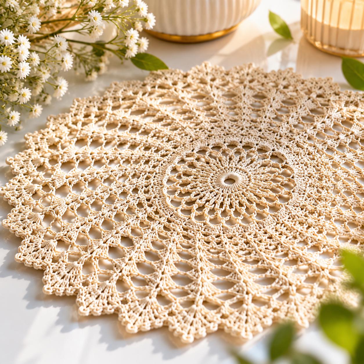 28 Crochet Tablecloth Patterns with Doilies, Lace, and Table Runners 6 Lace Doily Crochet Pattern