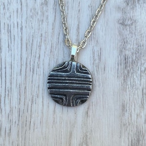 Guri Norwegian Pewter Button Necklace from Norway Modern