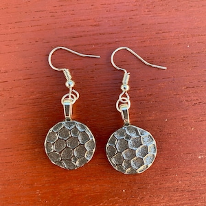 Dreng Pewter Button Norwegian Dangle Earrings from Norway