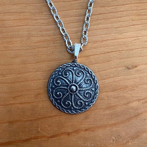 Kari Pewter Button Necklace from Norway