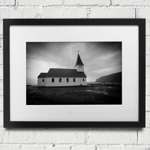 Vik Iceland  Art Photography - White Church in Vik Iceland