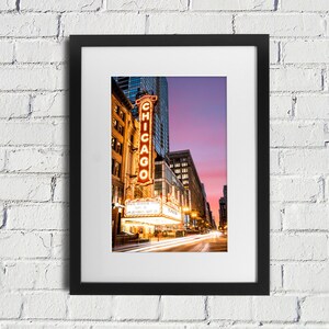 Chicago Theater Loop District Downtown At Sunset Photography Print