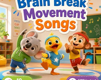 Brain Break Movement Songs for Kids Ages 3-6 | Preschool Classroom Transitions | Screen-Free Movement MP3 Download