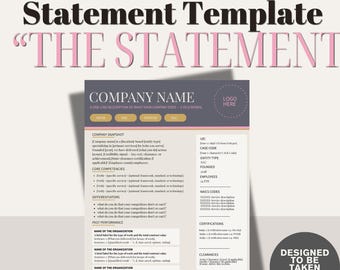 Government Capability Statement Template | Editable Canva Business One Sheet (Digital Download)