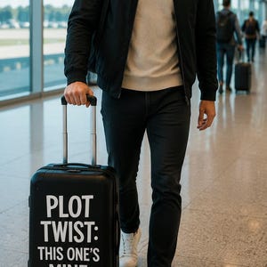 Capa para mala "Plot Twist This One's Mine" | Protetor de mala de viagem divertido