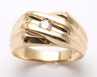 Vintage 10k Yellow Gold Diamond Men's ring Vintage 1/4 carat Estate