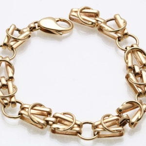 Vintage 14k Gelbgold Gliederarmband mit Karabinerverschluss 3/8 &quot;Edition gebraucht