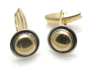 14K イエロー&ホワイト ゴールド シガー カフスボタン #18009 - Etsy 日本