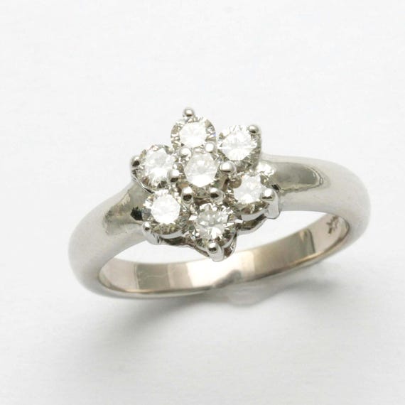 Bague De Fiançailles Vintage Or Blanc 14 Carats, Pierre Émeraude Taille Émeraude, 4.20 Ct, Argent Sterling 925