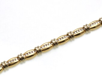 Vintage 14k gold Diamond Tennis Bracelet 2 3/4 carat two Tone