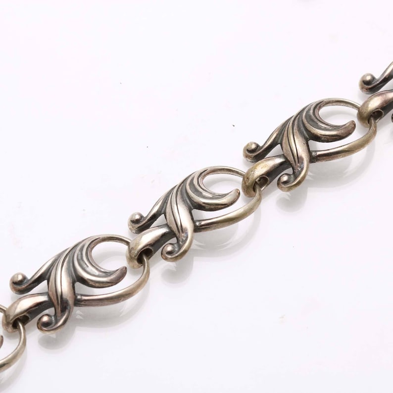 Vintage 925 Vine Bracelet Oxidized Sterling Silver Estate Wide Etsy