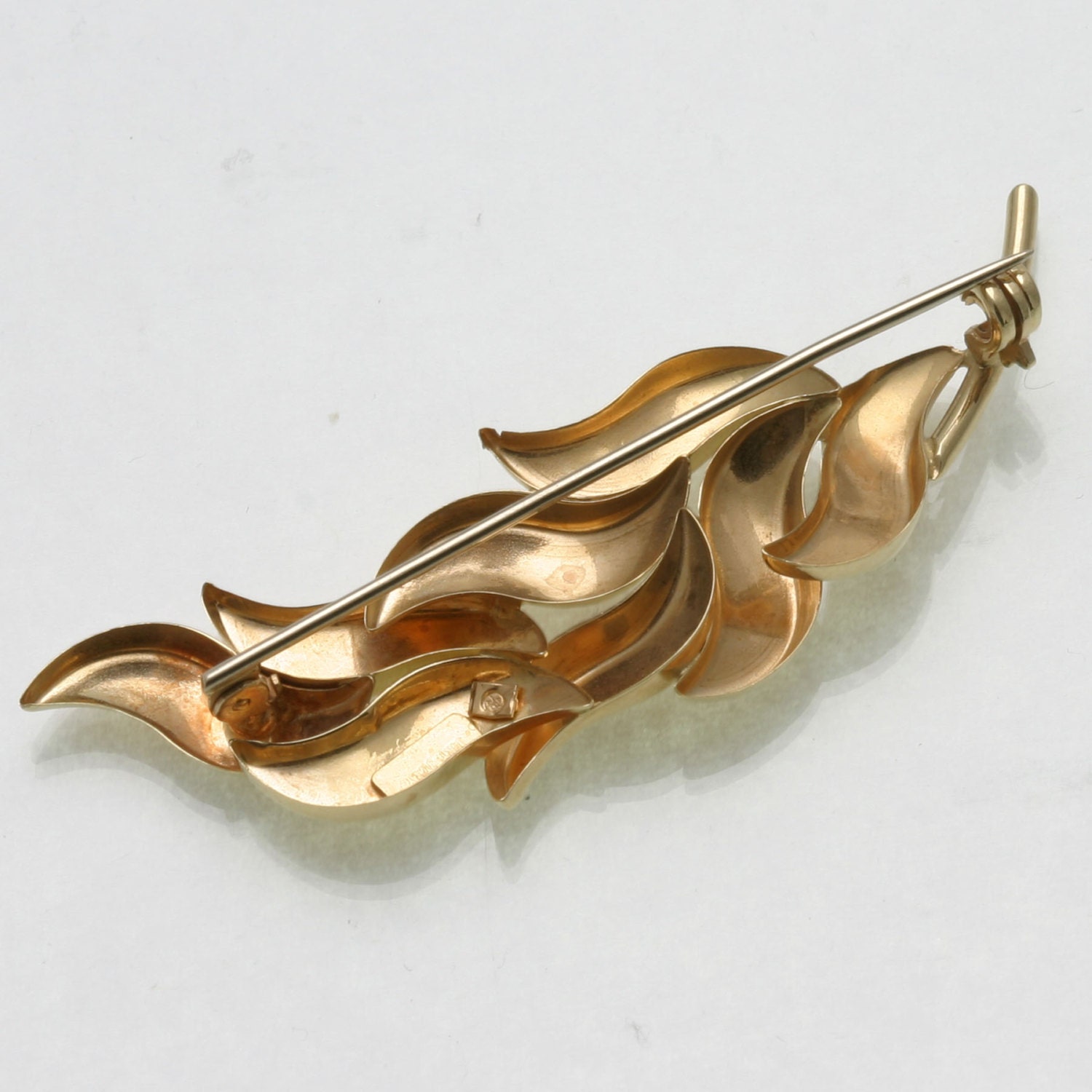 Vintage 14k Yellow Gold Vine Leaf Brooch Pin Made in Italy - Etsy