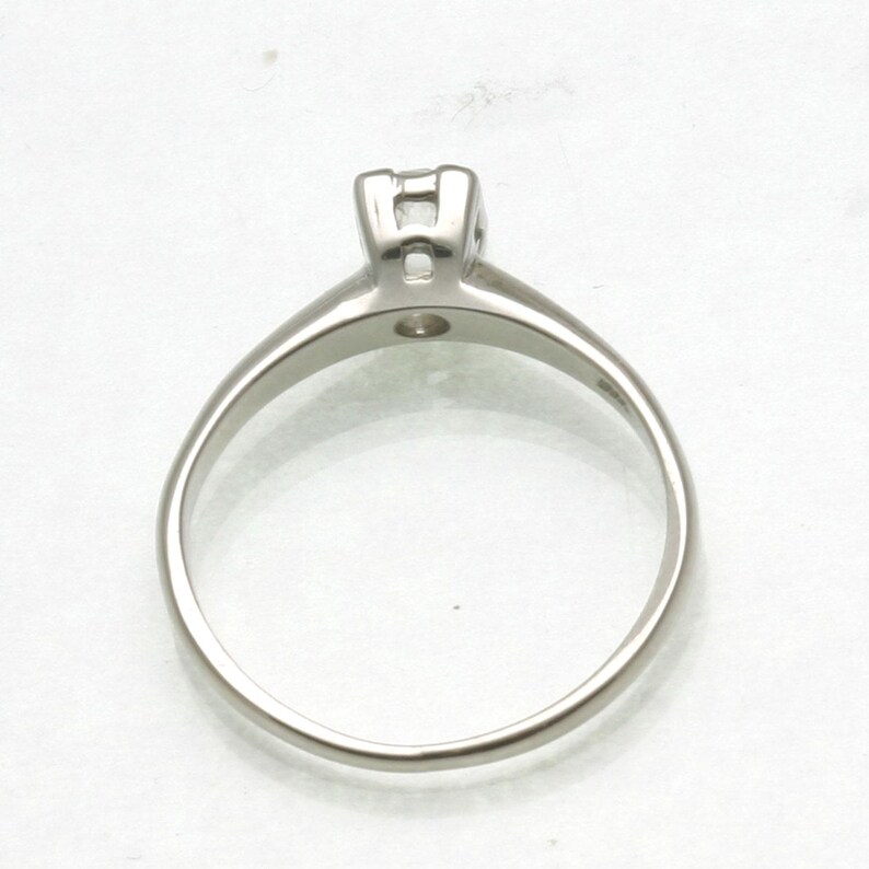 Vintage 14k Weißgold Diamant Bergleute Schliff Solitär 0,28 Karat Nachlass Verlobungsring Bild 4
