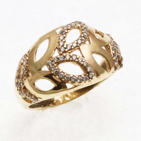 Yellow Cubic Zirconia Leaf Ring Yellow Cubic Zirconia Leaf Ring