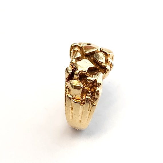 Vintage 14k yellow gold Nugget Men's Pinky Ring E… - image 2