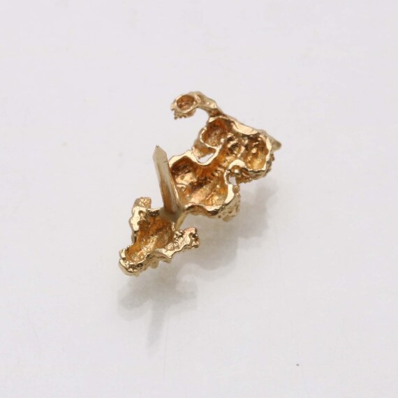 Vintage 14k dog poodle lapel pin yellow gold Esta… - image 3