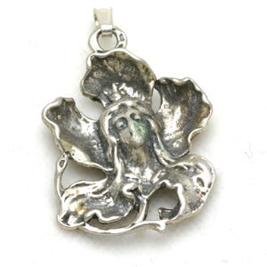 Vintage Jugendstil Anhänger Sterling Silber Lady Fee Fee 1970er Jahre oxidiert