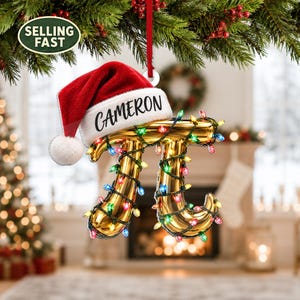 Personlig Pi-symbol akryl ornament, anpassad namn mattelärare julklapp, gyllene matematikminnesmärke för student, professor