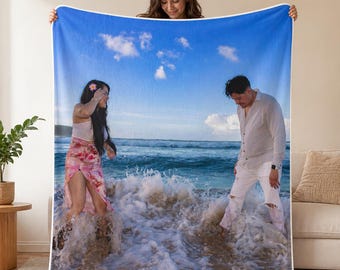 Personalized Photo Blanket, Custom Fleece Throw, Cozy Memory Keepsake
