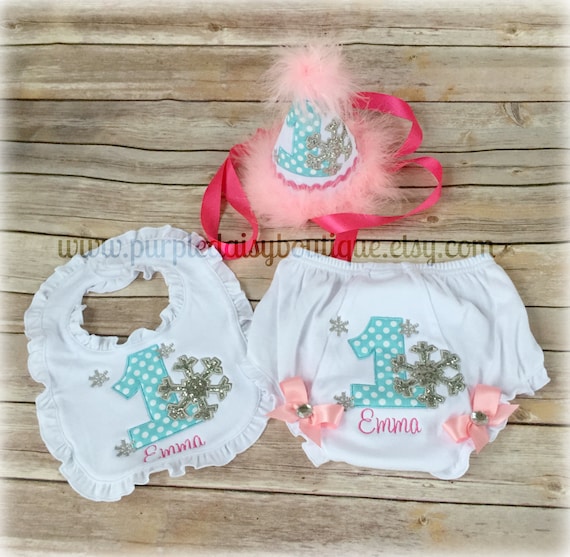 Winter Onederland First Birthday Bib Bloomers And Matching