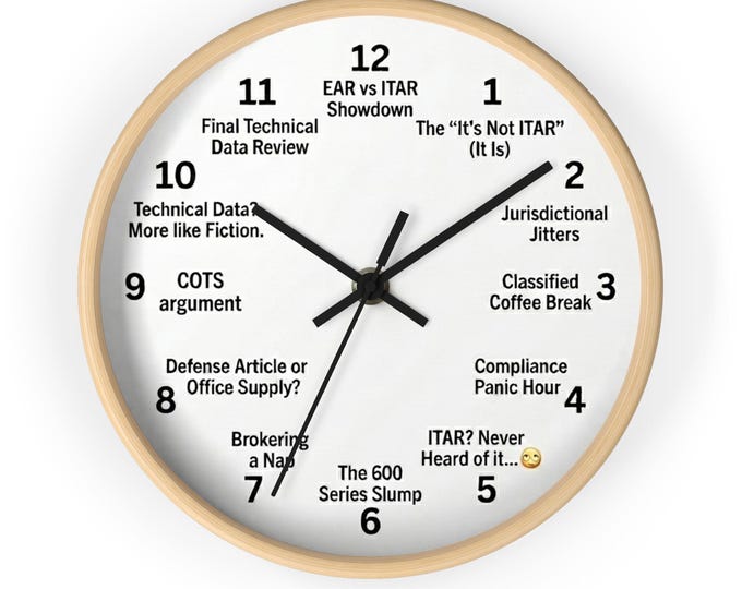 Always Time for a Crisis in the World of ITAR Wall Clock