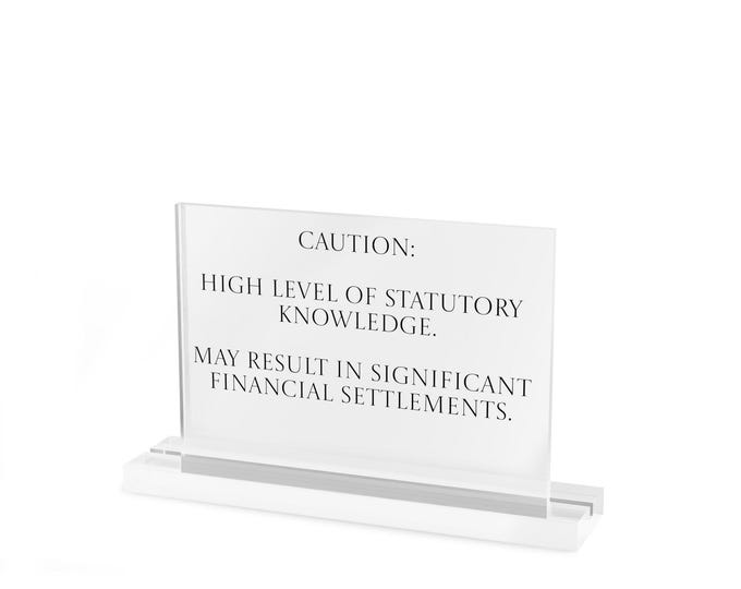 Caution Authority Wink Acrylic Table Sign | Rectangular