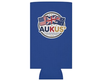 AUKUS Koozie Can Cooler | Tongue-in-Cheek Military Pact Humor