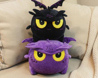 Purple dragon plush pillow, HTTYD Cute soft cuddle plushie doll, Kawaii cuddly Small dragon toy