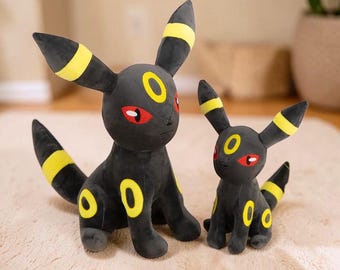 Black fox anime plush pillow, Electric fox Anime cartoon soft toy, Pocket monster Animal Plushie doll
