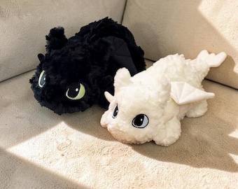 ドラゴンのぬいぐるみ、超ソフトな枕、ソフトで抱き心地の良い人形、HTTYDギフト、ライトフューリーホワイトドラゴンのおもちゃ