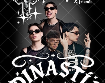 Peso Pluma Dinastia Tour PNG, Konzert T-Shirt Design (Instant Download)