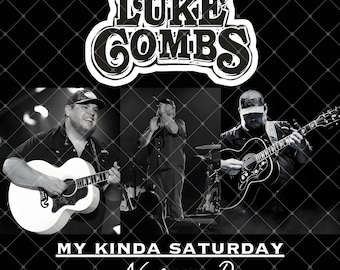 Luke Combs My Kinda Samstag Nacht Tour PNG Design Digitale Datei (Digitaler Download)