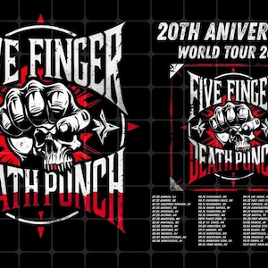 Immagine PNG del tour dei Five Finger Death Punch, design per la maglietta del concerto (download digitale)