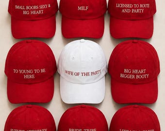 Bridesmaid & Bachelorette Party Hats | Bride Tribe Baseball Caps | Wife of the Party Hat | Bach Weekend Matching Hats | Bridal Shower Gift