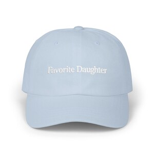 Favorite Daughter Embroidered Dad Hat | Trendy Womens Baseball Cap | Cute Gift for Daughter | Adjustable Cotton Hat | Pink & Light Blue image 8