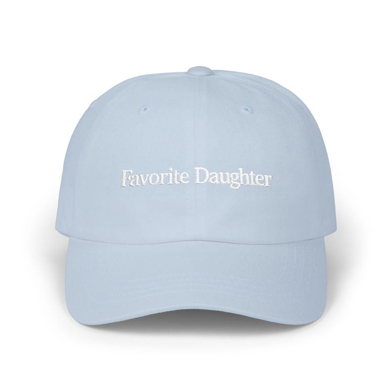 Favorite Daughter Embroidered Dad Hat | Trendy Womens Baseball Cap | Cute Gift for Daughter | Adjustable Cotton Hat | Pink & Light Blue image 8