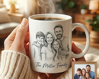 Taza personalizada con foto familiar grabada, taza de café de cerámica personalizada