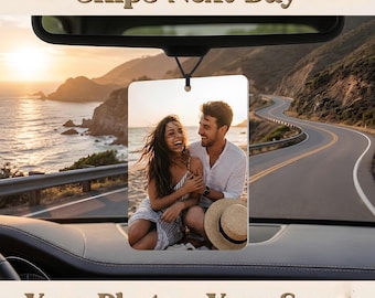 Ambientador para coche con foto personalizada, accesorio de fieltro personalizado a partir de una foto.