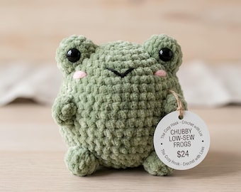 Low Sew Chubby Frog Crochet Pattern, Amigurumi Animal PDF Tutorial