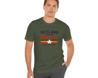 Rutland Runs on Maple Tee | Retro Diner Graphic Shirt, Massachusetts Pride