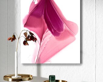 Canvas Wall Art Print Watercolor, Botanical, Floral, Nature Flowers Painting, Colorful Decor, Bright Illustration, Living Room Fine Art.