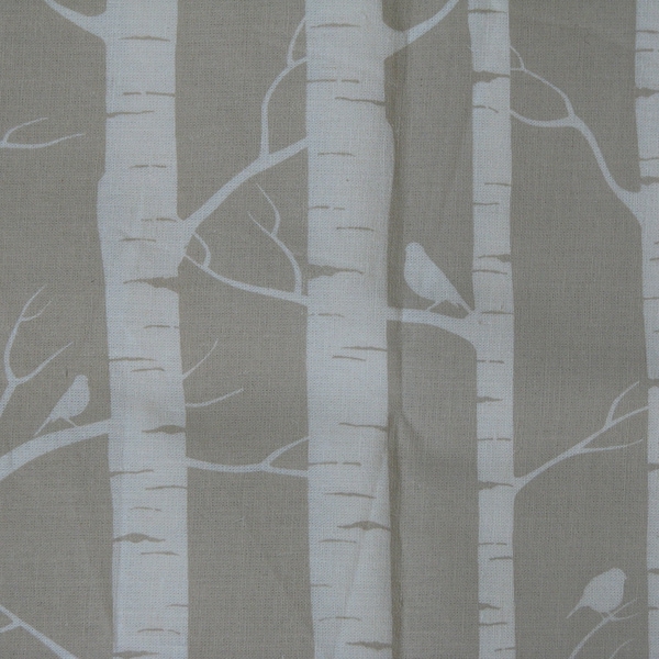 Hand Screen Print Fabric, Birch Forest by Ink and Spindle, Organic Cotton Hemp Fabric Wide Half Yard