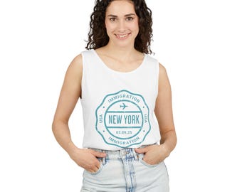 New York Passport Stamp Tank Top | Travel | Immigration Badge