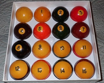 Bakelite Billiard Balls Complete Set