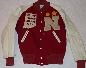 Wool and Leather Letterman's Jacket